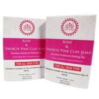 Rose & French Pink Clay Soap for Skin Whitening, 100gm